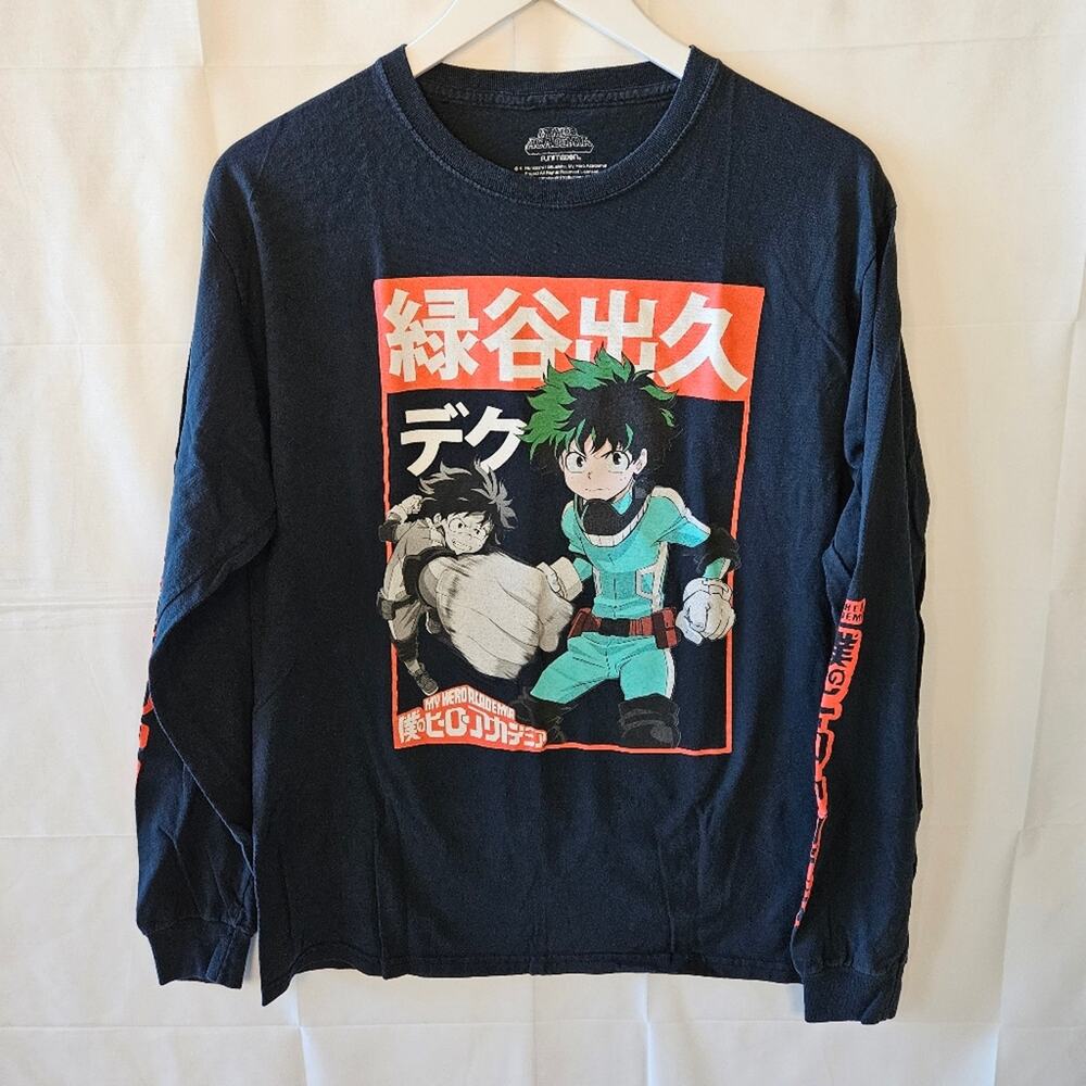 My Hero Academia Shirt Funimation Long Sleeve Graphic Black Medium